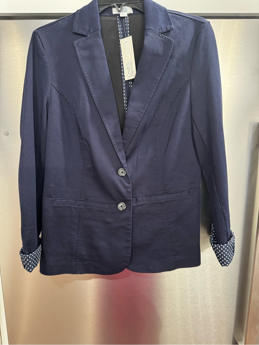 croft & barrow Navy Single-Breasted Notch Lapel Blazer